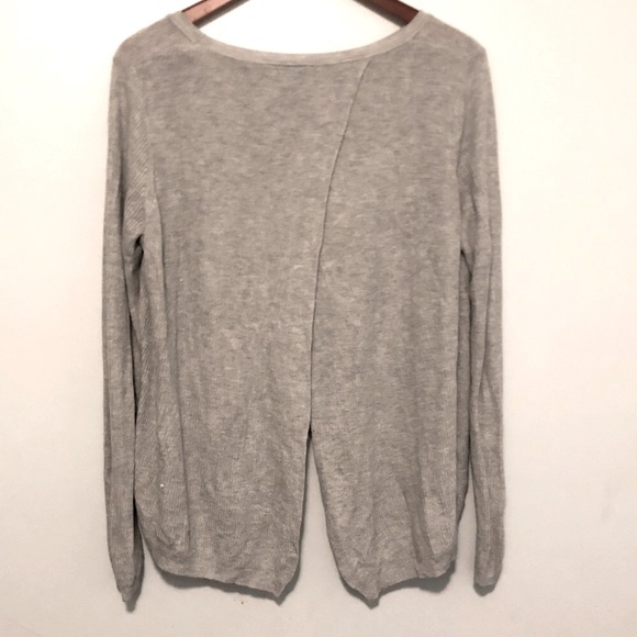 TWIK SIMONS Open Back Crossback High Low Grey Sweater Tunic - Picture 2 of 5